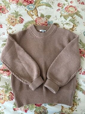 Madewell Fisherman Knit Sweater in Tan
